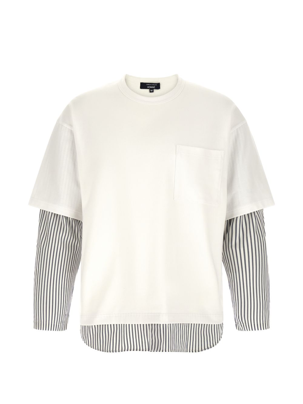 T-shirt a strati in bianco e blu Comme des garcons homme - uomo 