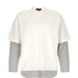 T-shirt a strati in bianco e blu Comme des garcons homme - uomo 