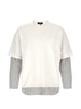 T-shirt a strati in bianco e blu Comme des garcons homme - uomo