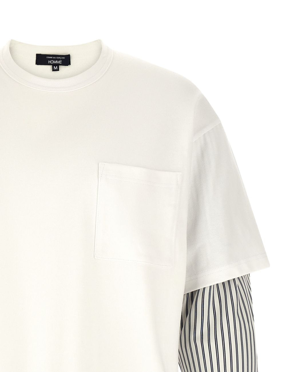 T-shirt a strati in bianco e blu Comme des garcons homme - uomo 