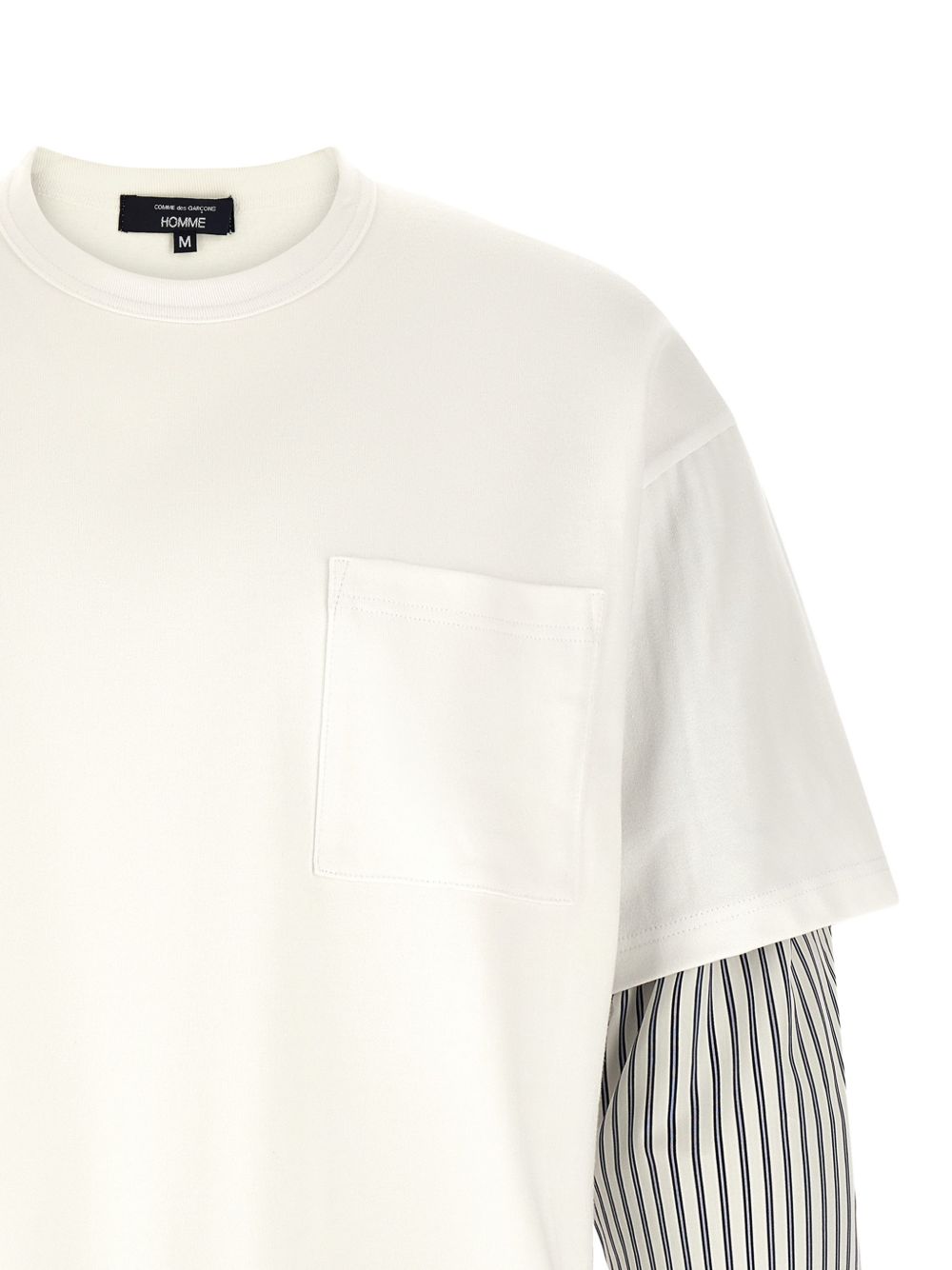 T-shirt a strati in bianco e blu Comme des garcons homme - uomo 