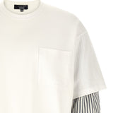 T-shirt a strati in bianco e blu Comme des garcons homme - uomo 