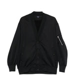 Giacca bomber con scollo a v e zip in nero Comme des garcons homme - uomo 