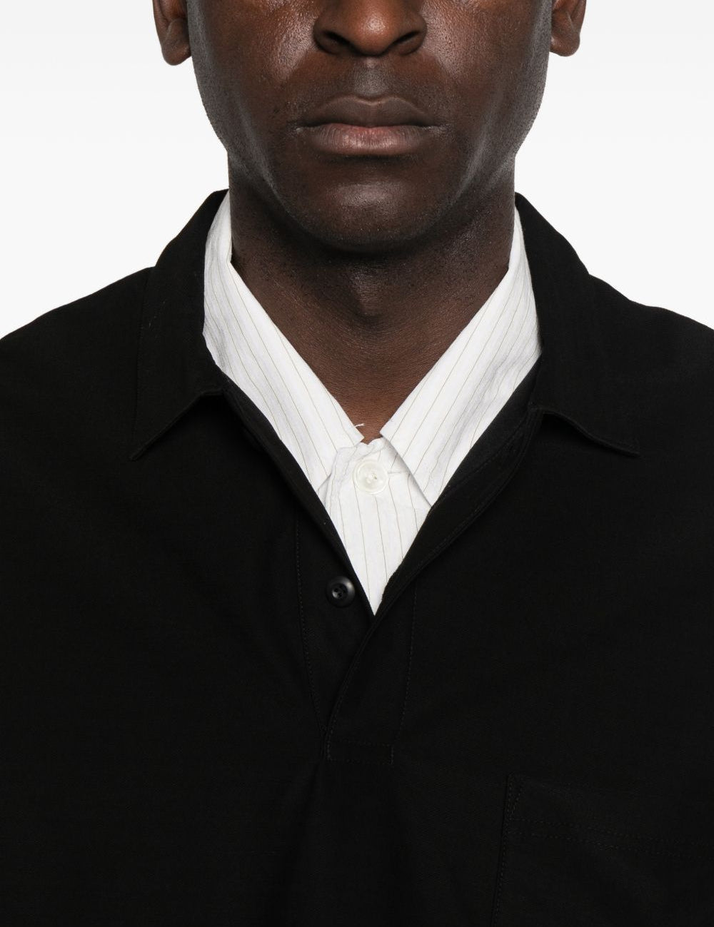 Polo con orlo elasticizzato in nero Comme des garcons homme - uomo 