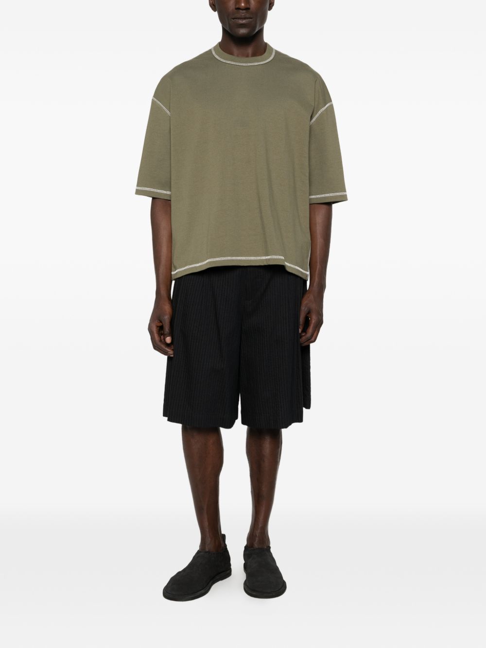 T-shirt con cuciture a contrasto in verde Comme des garcons homme - uomo 