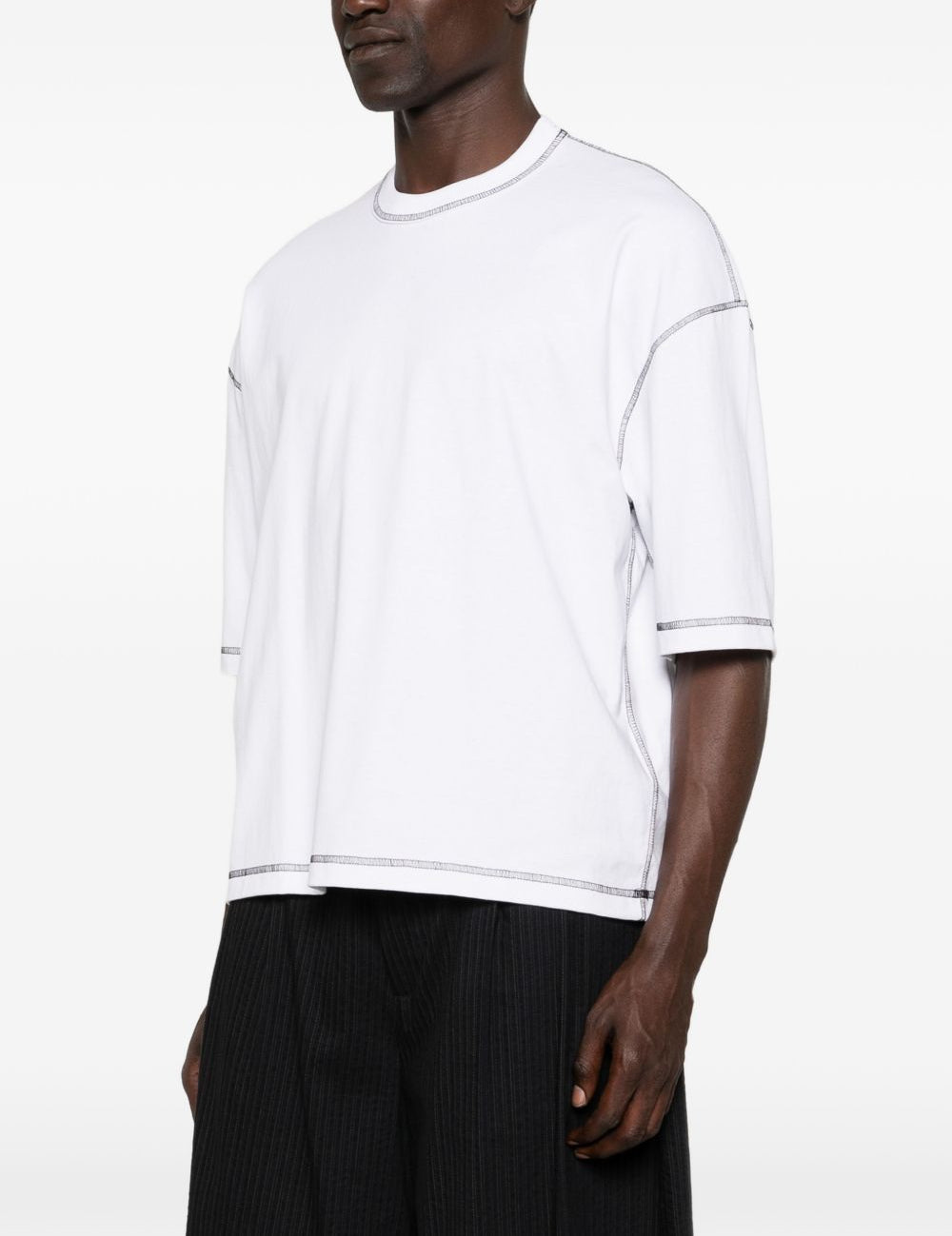 T-shirt dalla vestibilità ampia con cuciture a contrasto in bianco Comme des garcons homme - uomo 