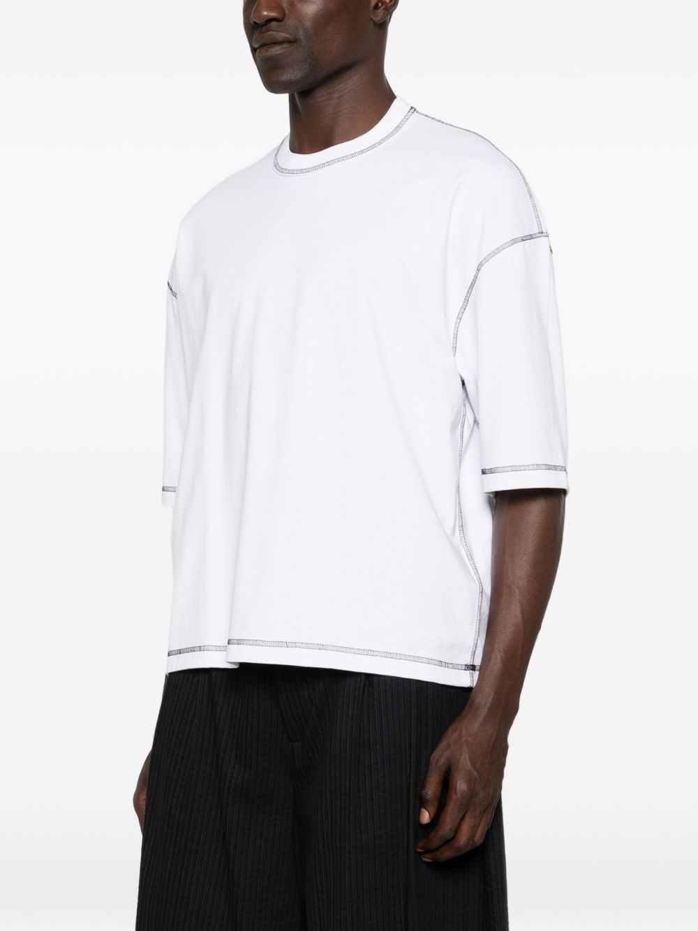 T-shirt dalla vestibilità ampia con cuciture a contrasto in bianco Comme des garcons homme - uomo 
