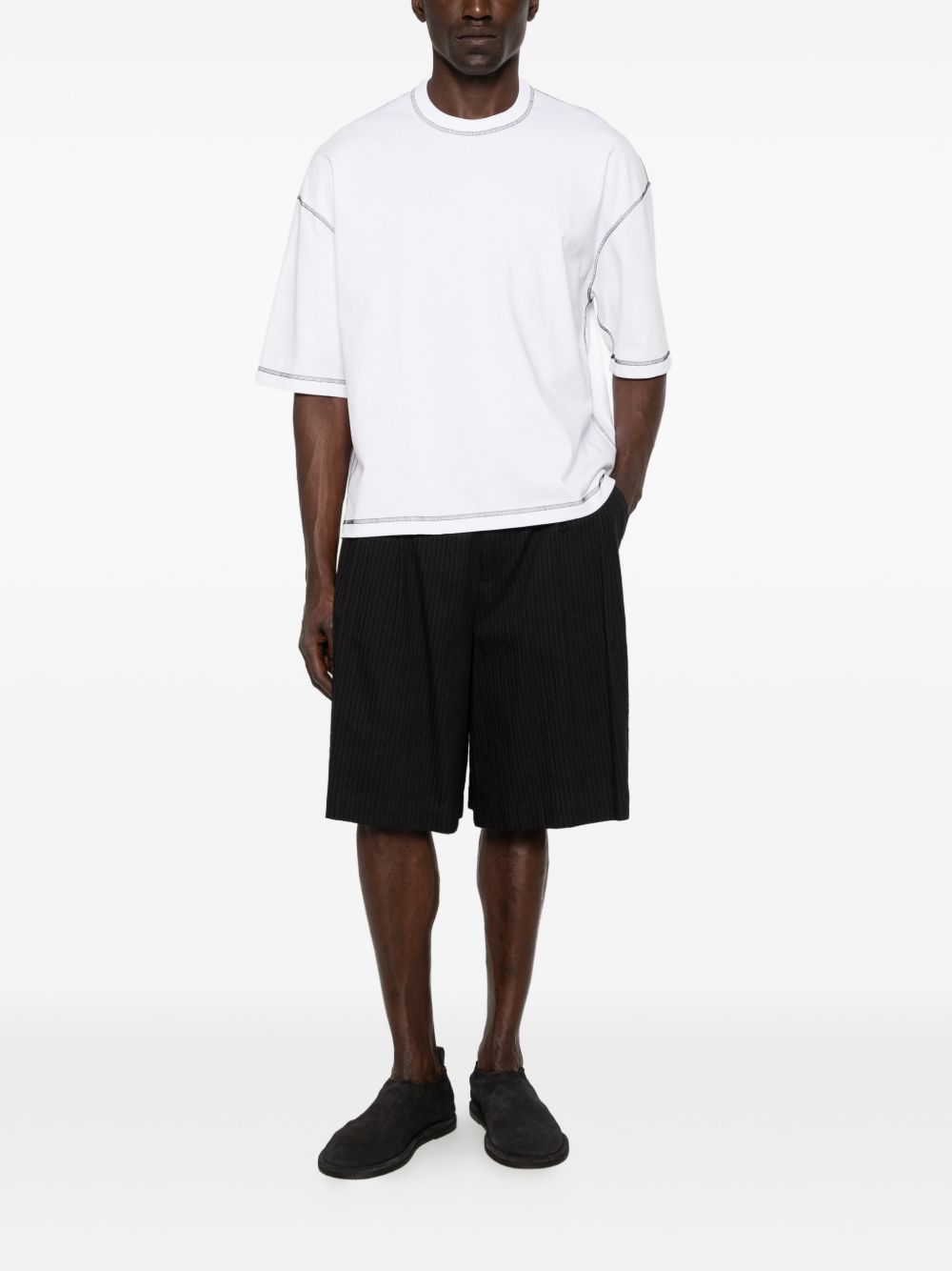 T-shirt dalla vestibilità ampia con cuciture a contrasto in bianco Comme des garcons homme - uomo 
