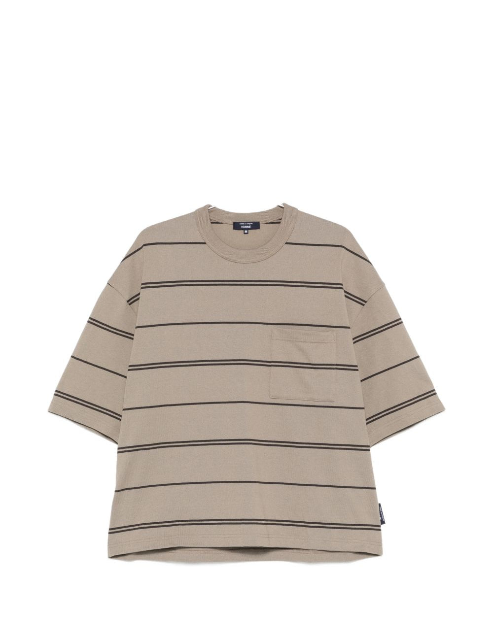 T-shirt a righe con taschino sul petto in beige Comme des garcons homme - uomo 