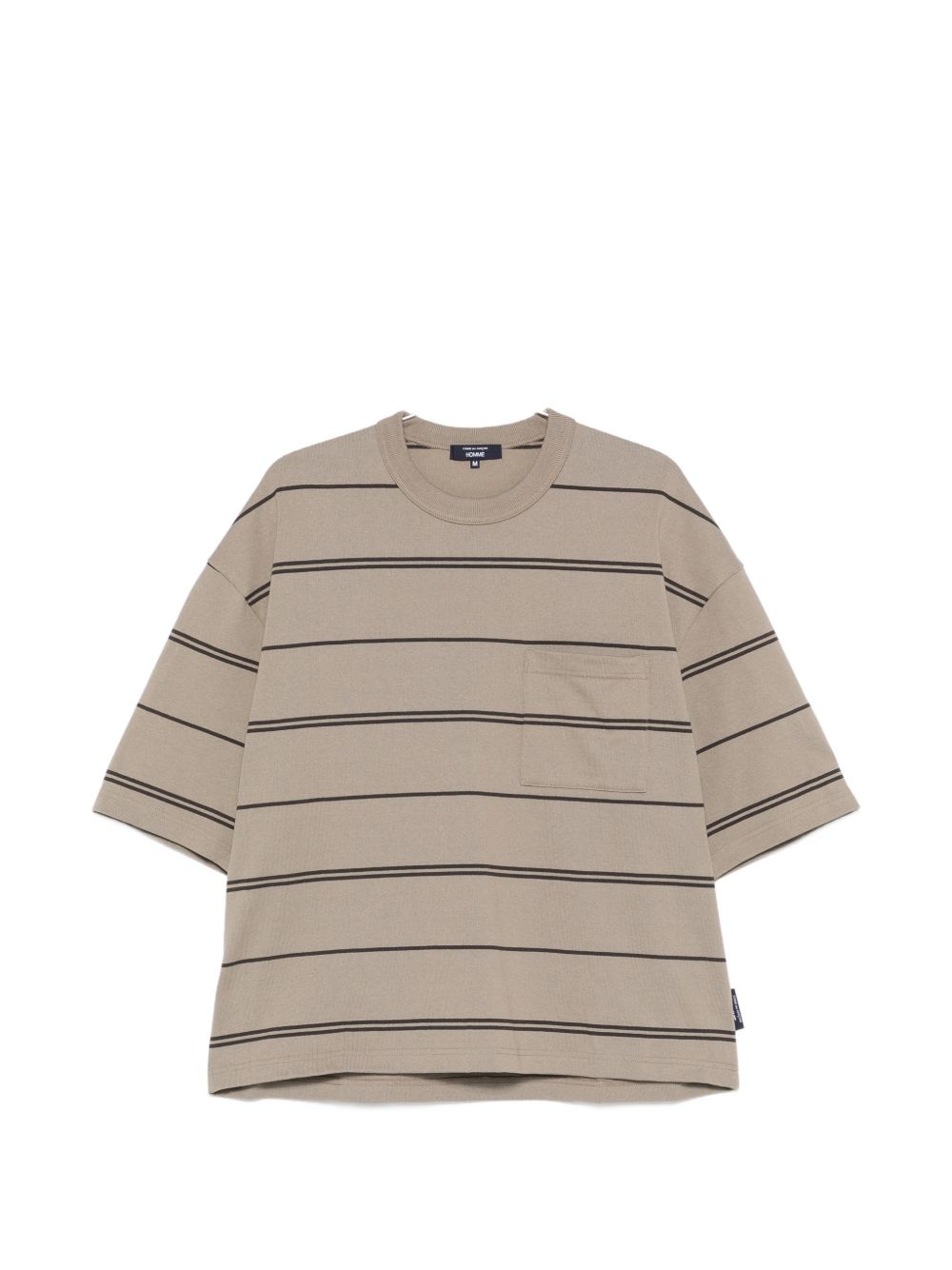 T-shirt a righe con taschino sul petto in beige Comme des garcons homme - uomo 