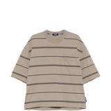 T-shirt a righe con taschino sul petto in beige Comme des garcons homme - uomo 