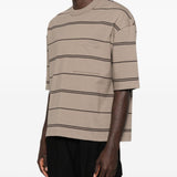 T-shirt a righe con taschino sul petto in beige Comme des garcons homme - uomo 