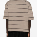 T-shirt a righe con taschino sul petto in beige Comme des garcons homme - uomo 