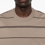 T-shirt a righe con taschino sul petto in beige Comme des garcons homme - uomo 