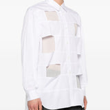 Camicia con cut-out in bianco Comme des Garçons Homme Plus - uomo 