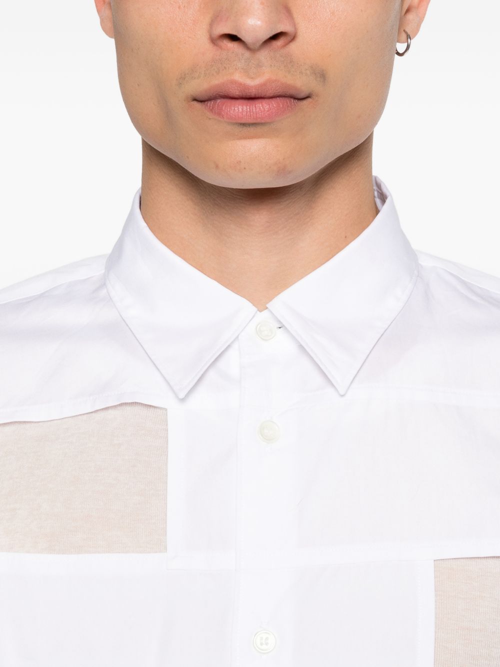 Camicia con cut-out in bianco Comme des Garçons Homme Plus - uomo 