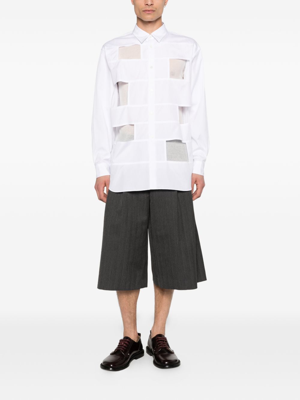 Camicia con cut-out in bianco Comme des Garçons Homme Plus - uomo 