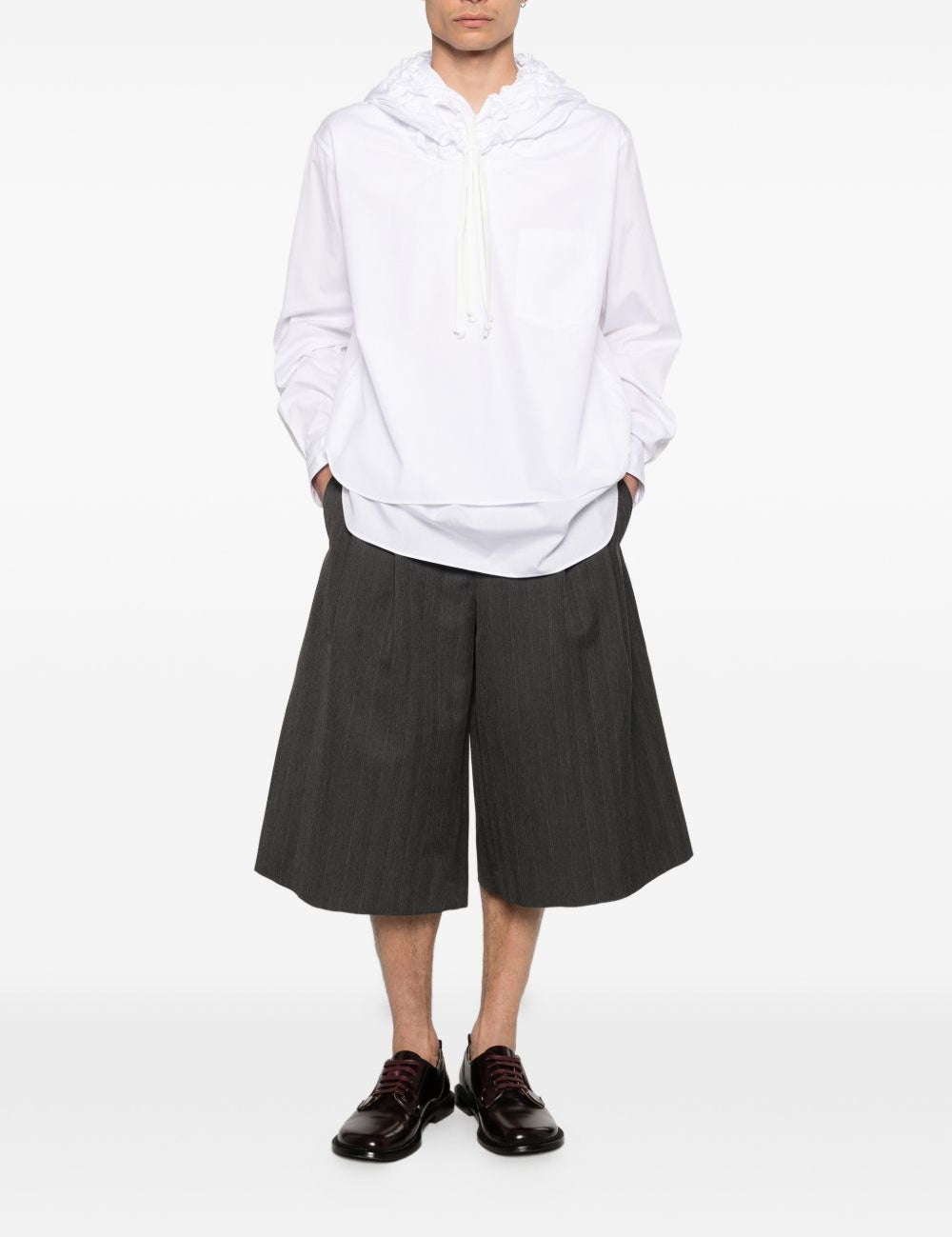 Felpa con design camicia in bianco Comme des Garçons Homme Plus - uomo 
