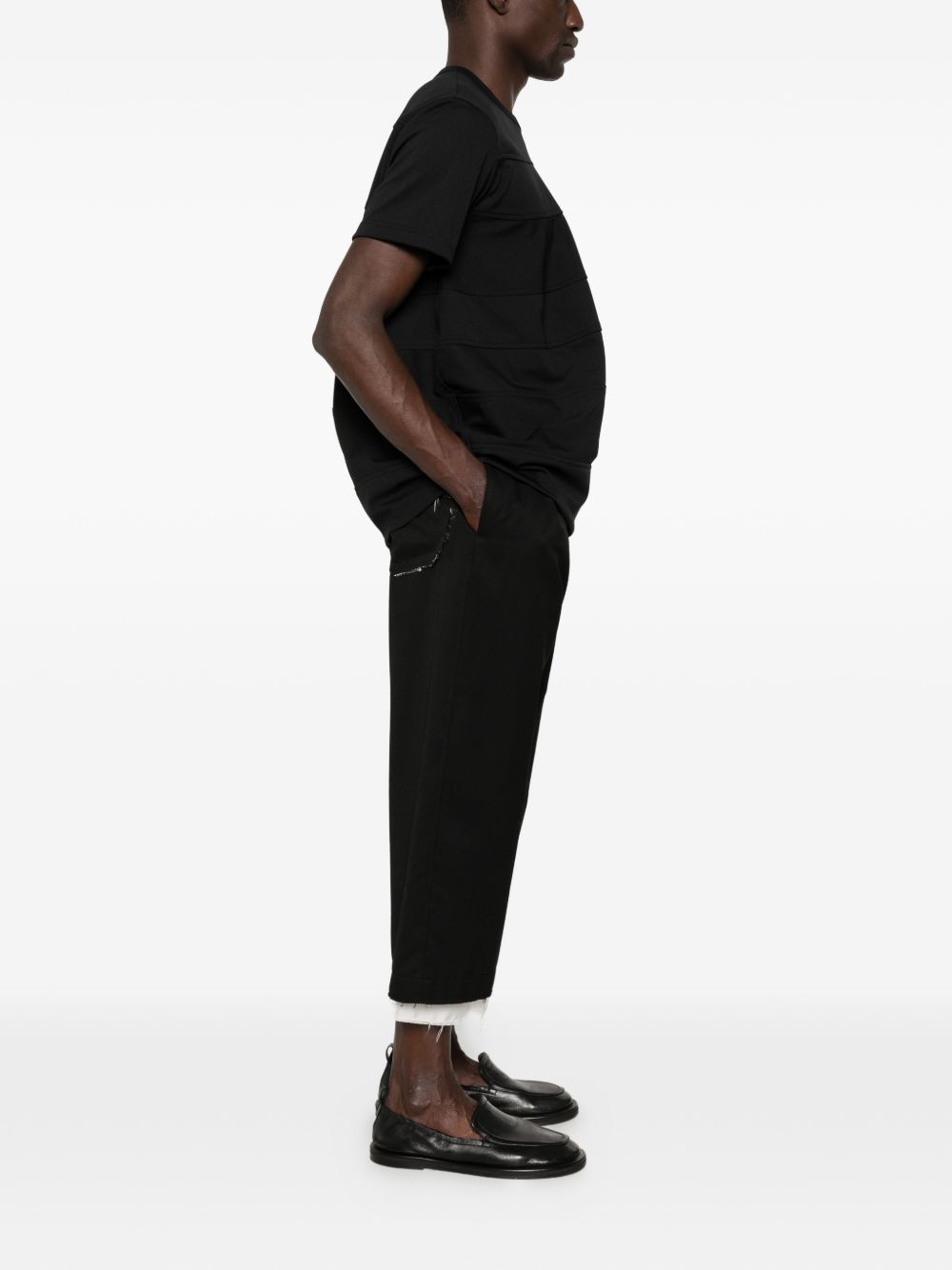 T-shirt girocollo a pannelli in nero Comme des garcons homme plus - uomo 