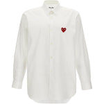 Camicia a maniche lunghe con ricamo in bianco Comme des garcons play - uomo 