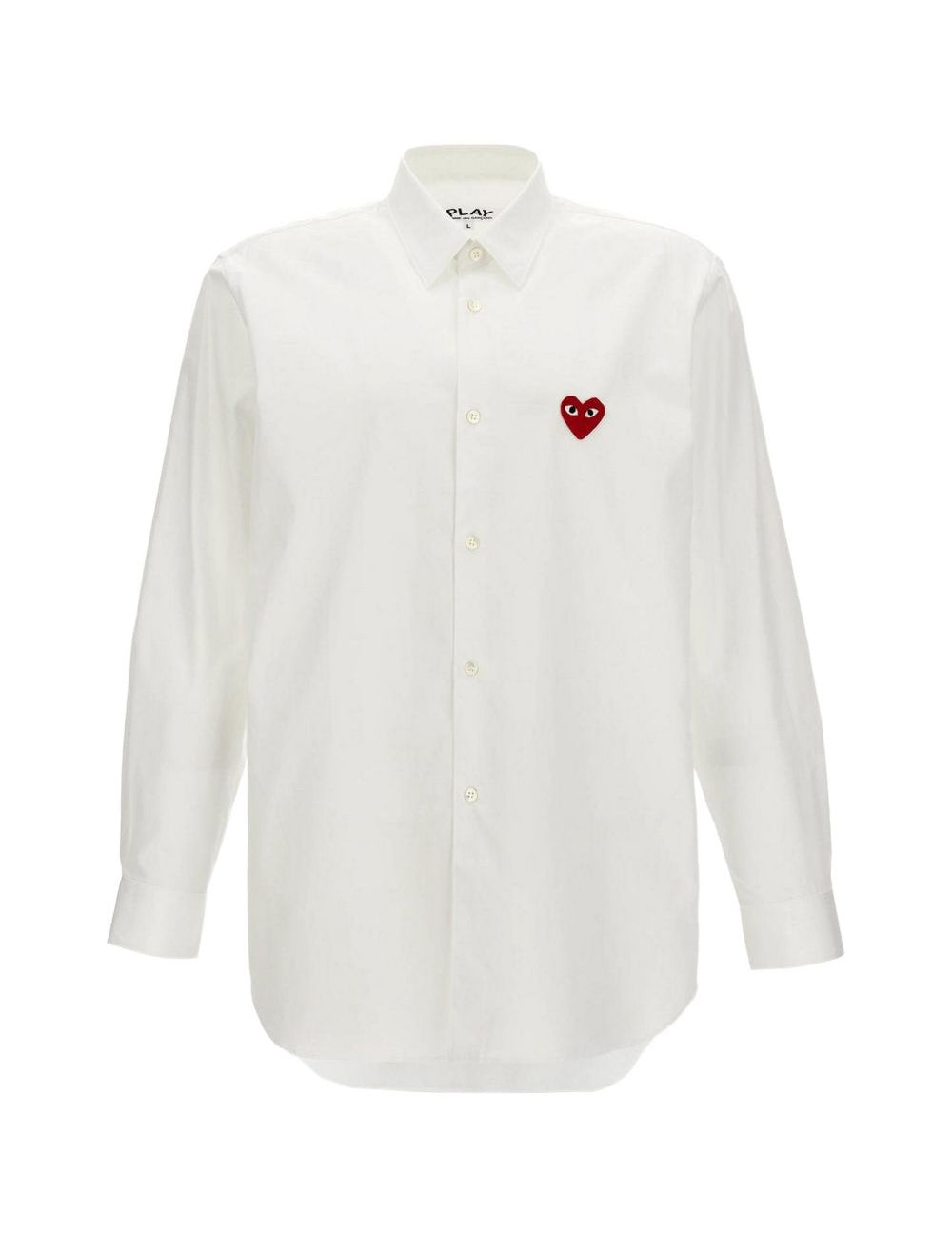 Camicia a maniche lunghe con ricamo in bianco Comme des garcons play - uomo 