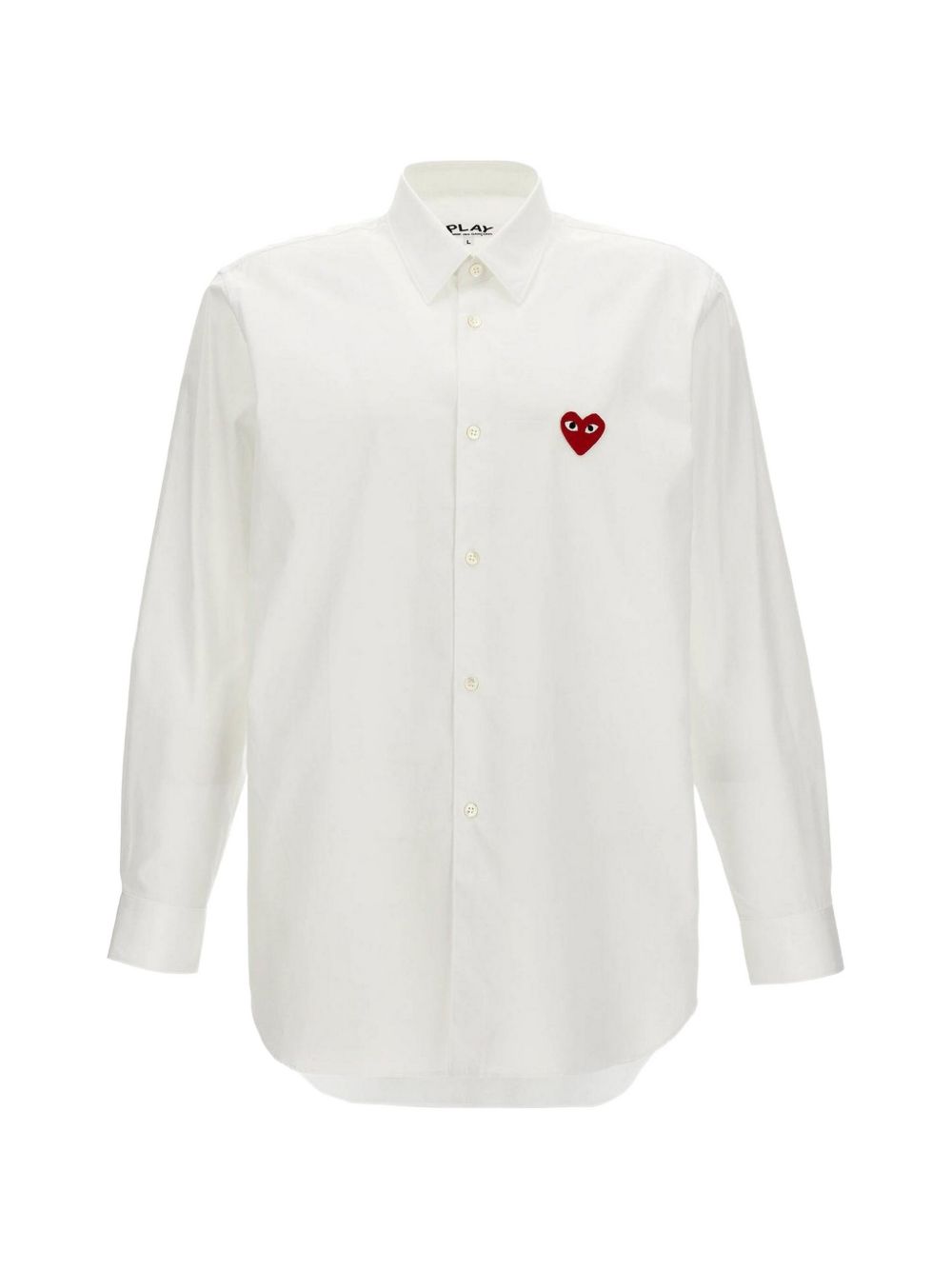 Camicia a maniche lunghe con ricamo in bianco Comme des garcons play - uomo 