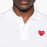 Polo con applicazione in bianco Comme des garcons play - uomo 