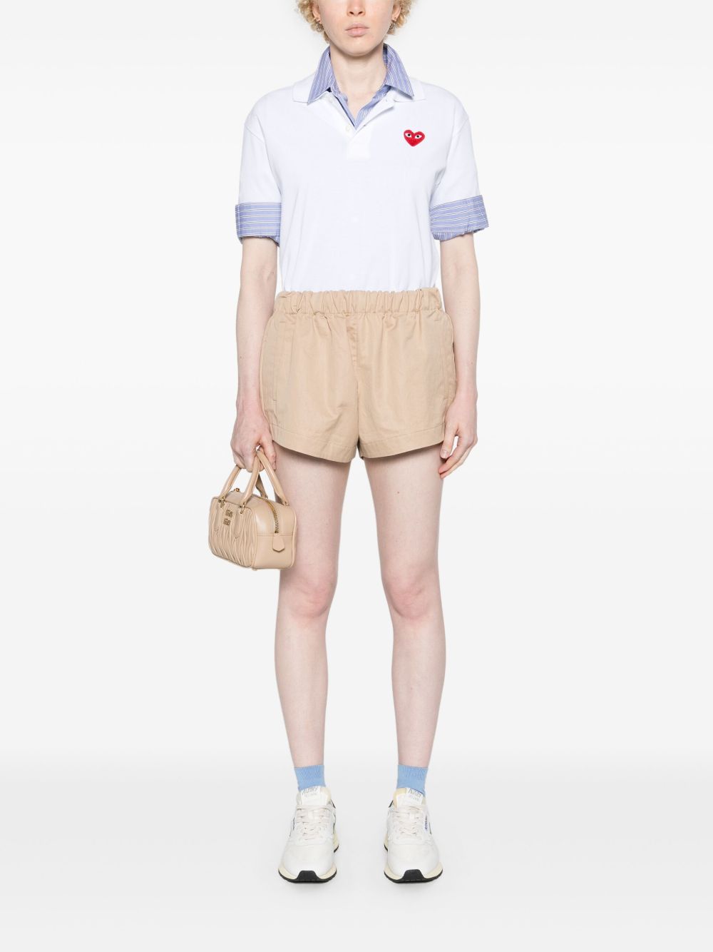 Polo con applicazione in bianco Comme des garcons play - uomo 