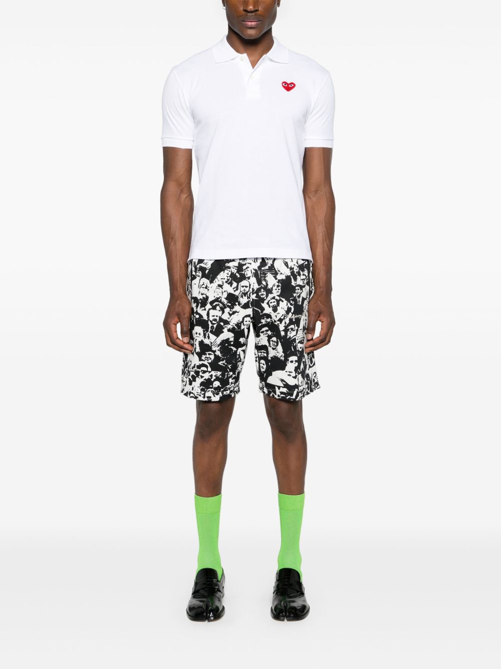 Polo con applicazione in bianco Comme des garcons play - uomo 