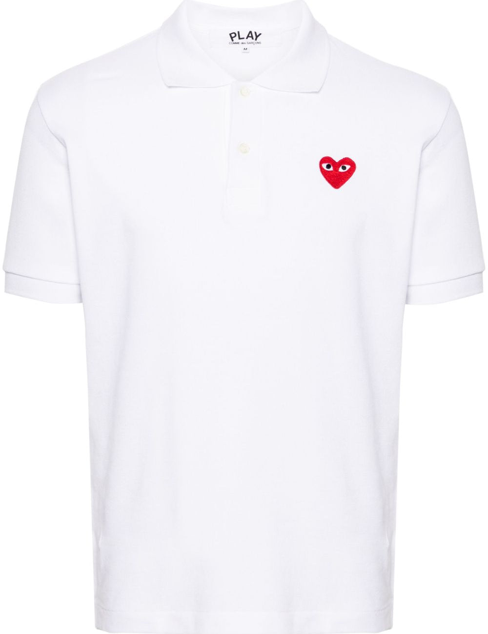 Polo con applicazione in bianco Comme des garcons play - uomo 