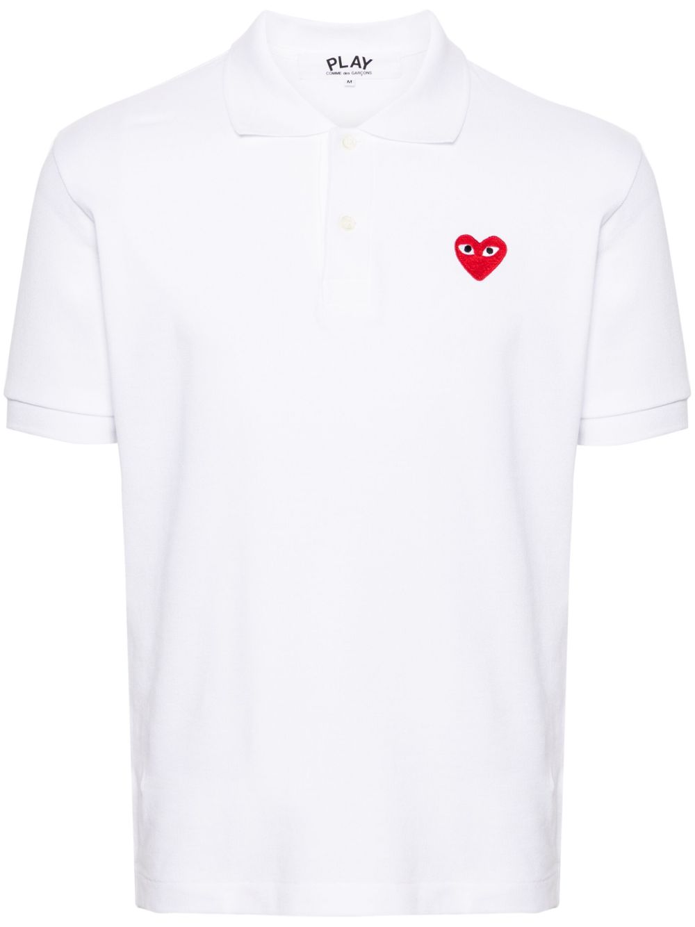 Polo con applicazione in bianco Comme des garcons play - uomo 