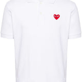Polo con applicazione in bianco Comme des garcons play - uomo 