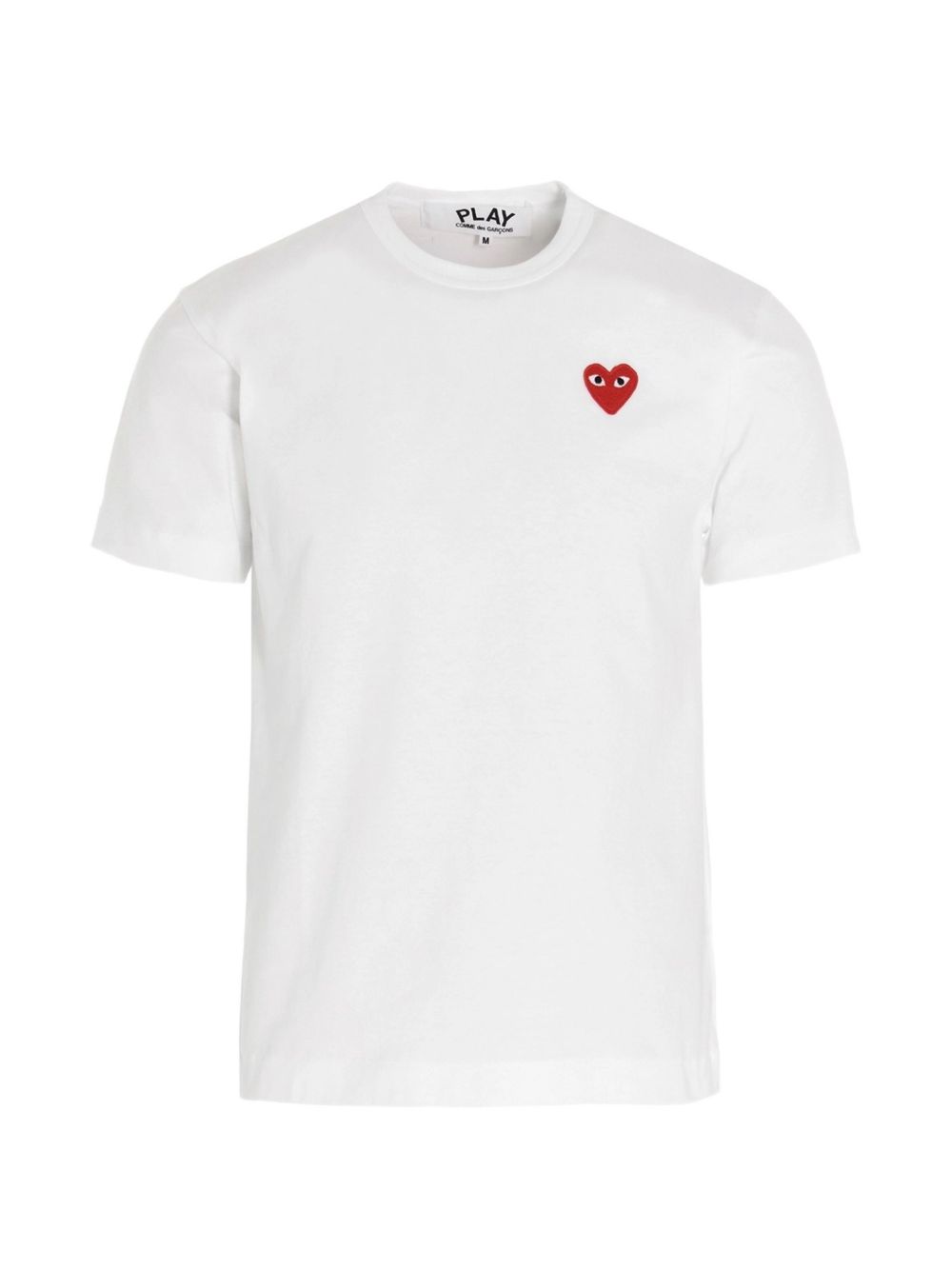 T-shirt con ricamo in bianco Comme des garcons play - uomo 