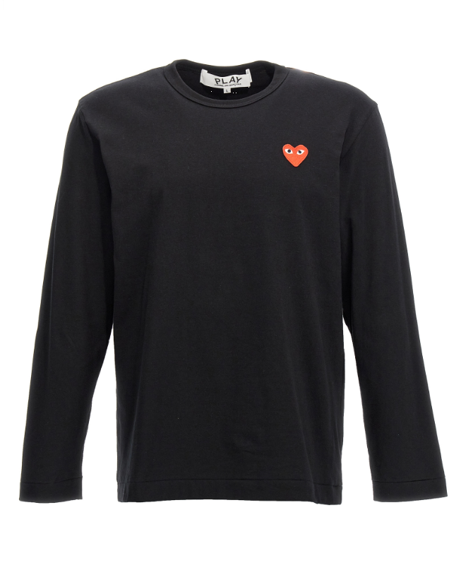 T-shirt con ricamo in nero 