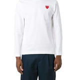 T-shirt a maniche lunghe con ricamo in bianco 