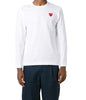 T-shirt a maniche lunghe con ricamo in bianco