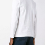 T-shirt a maniche lunghe con ricamo in bianco 