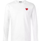 T-shirt a maniche lunghe con ricamo in bianco 