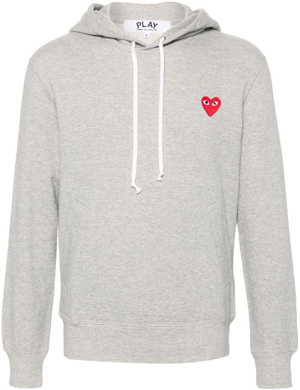 Felpa con applicazione in grigio Comme des garcons play - uomo 