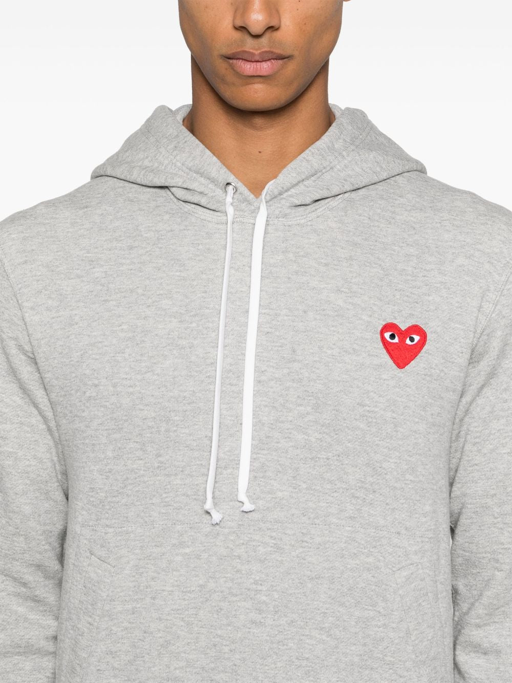Felpa con applicazione in grigio Comme des garcons play - uomo 