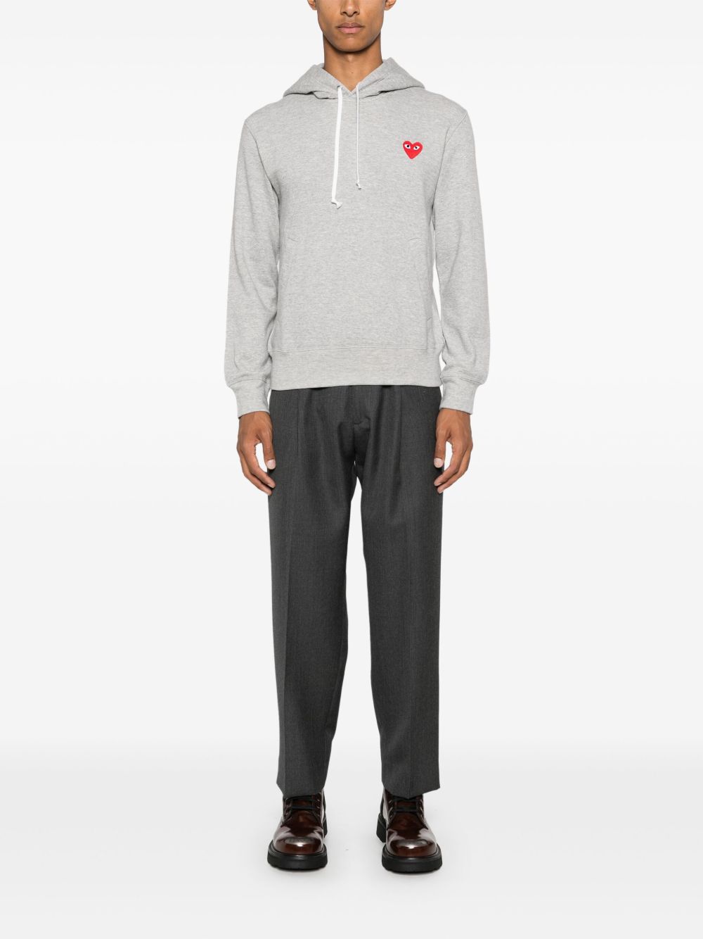 Felpa con applicazione in grigio Comme des garcons play - uomo 