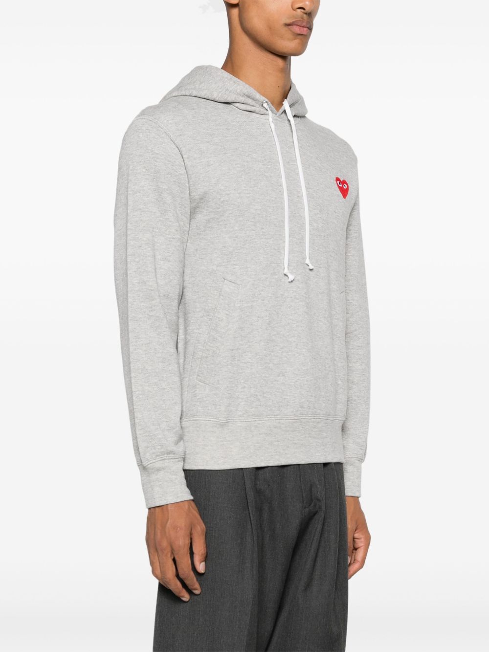 Felpa con applicazione in grigio Comme des garcons play - uomo 