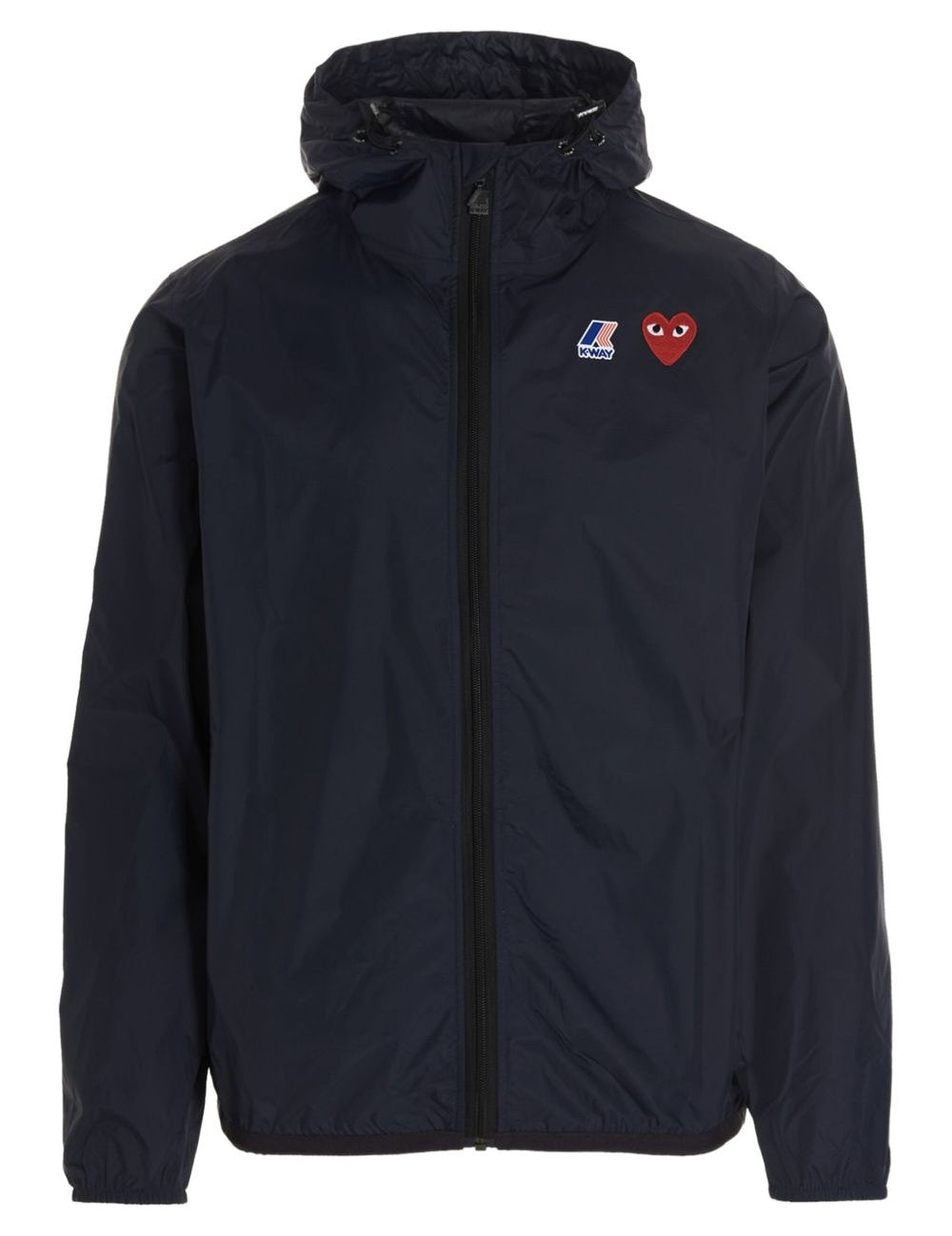 Impermeabile con cappuccio e logo in blu Comme des garcons play x k-way - unisex 