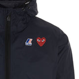 Impermeabile con cappuccio e logo in blu Comme des garcons play x k-way - unisex 