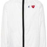 Impermeabile con cappuccio e logo in bianco Comme des garcons play x k-way - unisex 