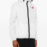 Impermeabile con cappuccio e logo in bianco Comme des garcons play x k-way - unisex 