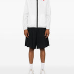 Impermeabile con cappuccio e logo in bianco Comme des garcons play x k-way - unisex 
