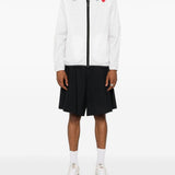 Impermeabile con cappuccio e logo in bianco Comme des garcons play x k-way - unisex 