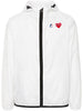 Comme des Garcons Play x K-Way - White Hooded Raincoat with Logo - Unisex