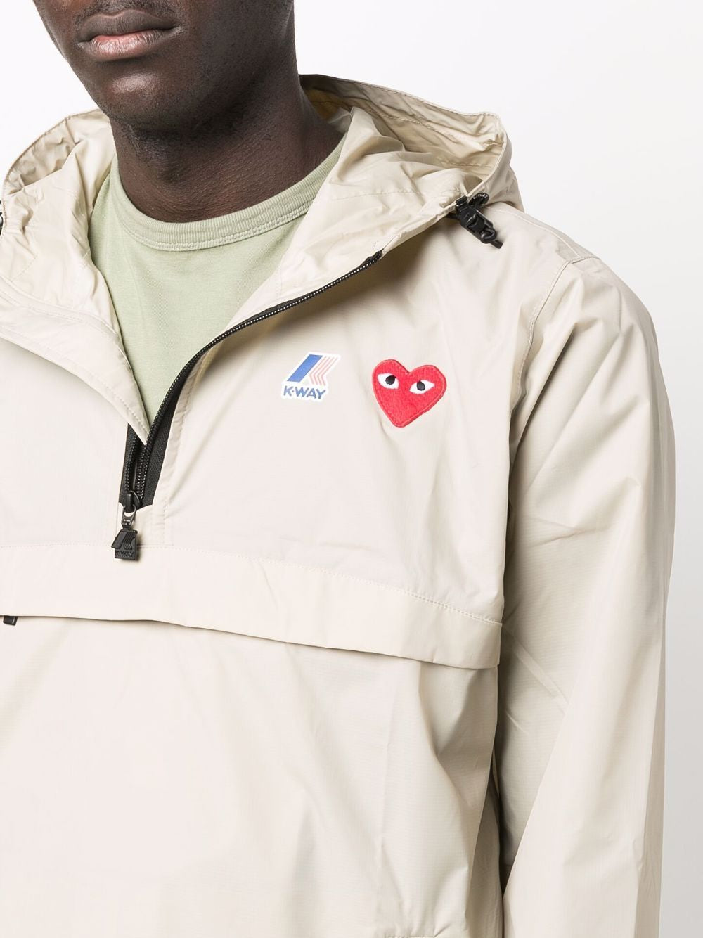 Giacca con cappuccio x K-Way in beige - unisex 